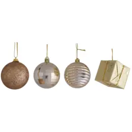 Gold Christmas Baubles & Gift Box Set - Balls
